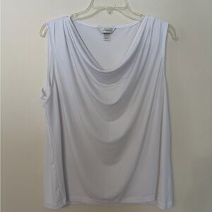 CJ Banks White Draped Women's Blouse